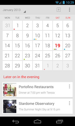 Google Calendar Android mock